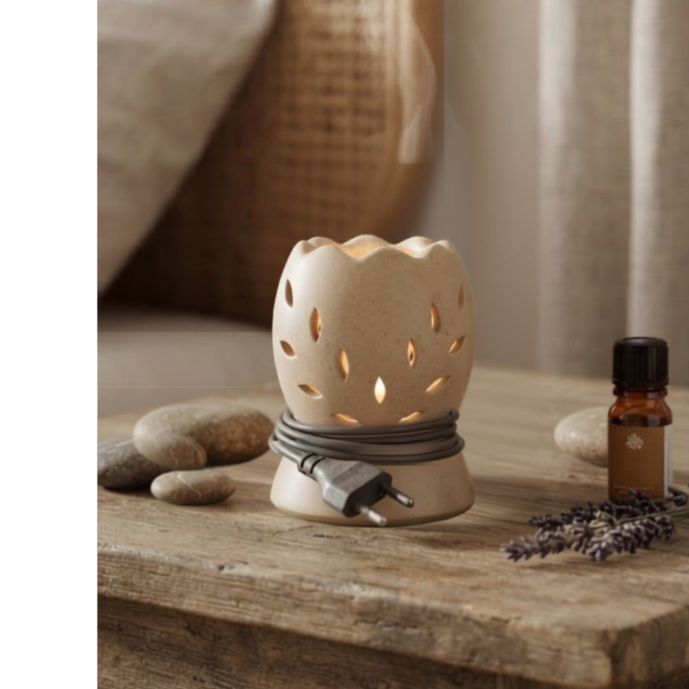 Cracked Eggshell Cup Electric Aroma Diffuser - White (9x12.9cm) - CitSpray