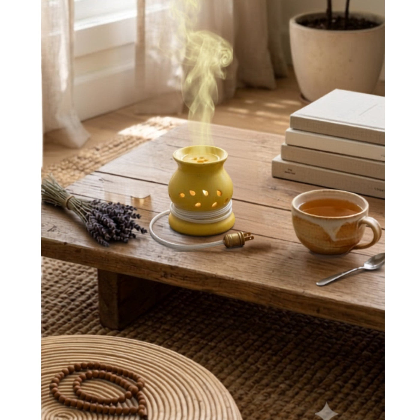 Lotus Tulip Urn Electric Aroma Diffuser - Yellow (9x10.5cm) - CitSpray
