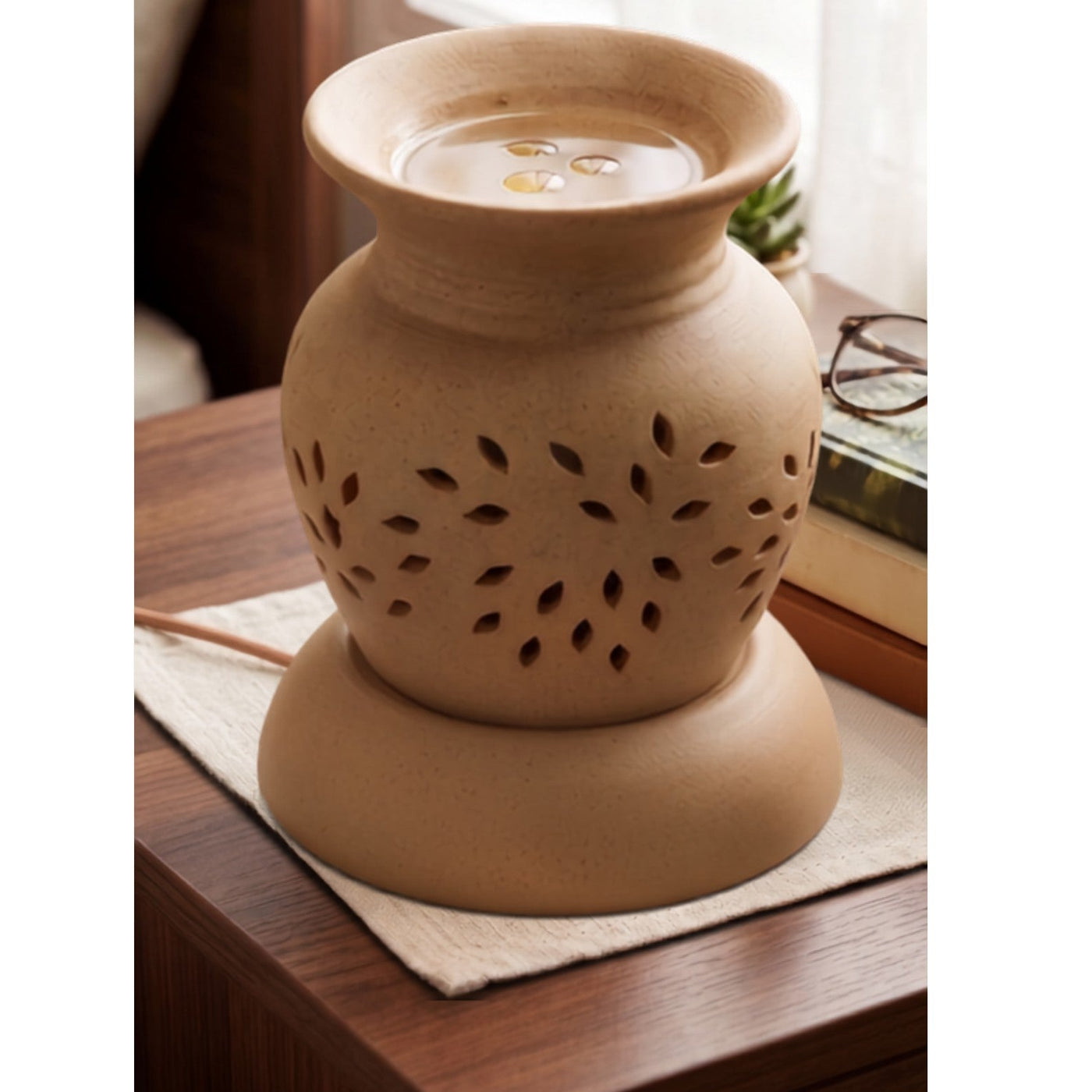 Marquise Jar Electric Aroma Diffuser - Beige (10x18cm) - CitSpray
