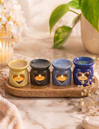 Heart Cutout Ceramic Tealight Diffuser - Red (5x6.5cm) - colour options thumbnail 2