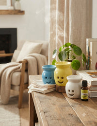 Ceramic Tealight Essential Oil Diffuser - Yellow & Blue (7x9cm) - colour options thumbnail 2