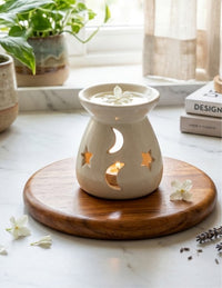 Ceramic Tealight Essential Oil Diffuser - White (5x9cm) thumbnail 1