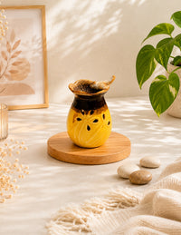 Ceramic Tealight Essential Oil Diffuser - Yellow (7x13cm) thumbnail 1
