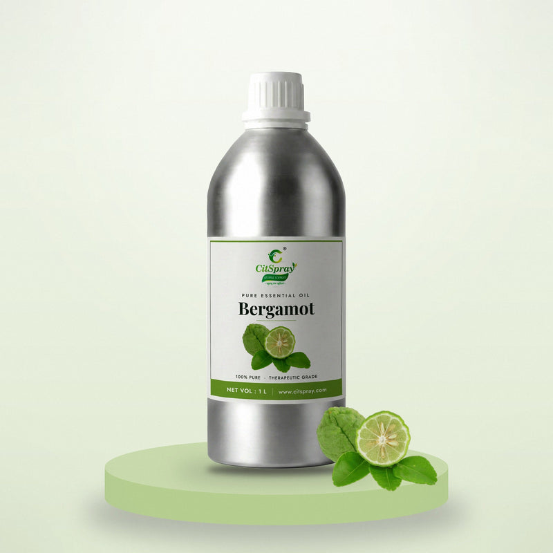 Bergamot essential oil by CitSpray in a 1 litre aluminium bottle with bergamot citrus