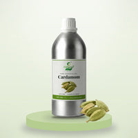 Cardamom essential oil by CitSpray in a 1 litre aluminium bottle with green cardamom pods thumbnail 1