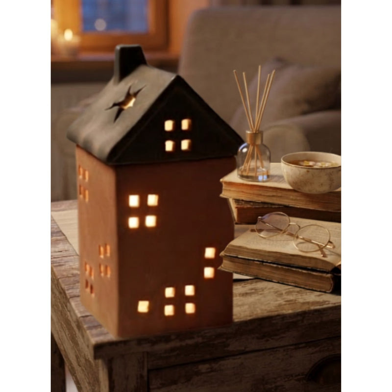 Cottage House Electric Aroma Diffuser - Brown (9.1x9.1x20.5cm) - CitSpray
