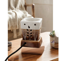 Drip-Glaze Square Burner Electric Aroma Diffuser - Brown & White (11.5x11.5x14cm) - CitSpray thumbnail 1