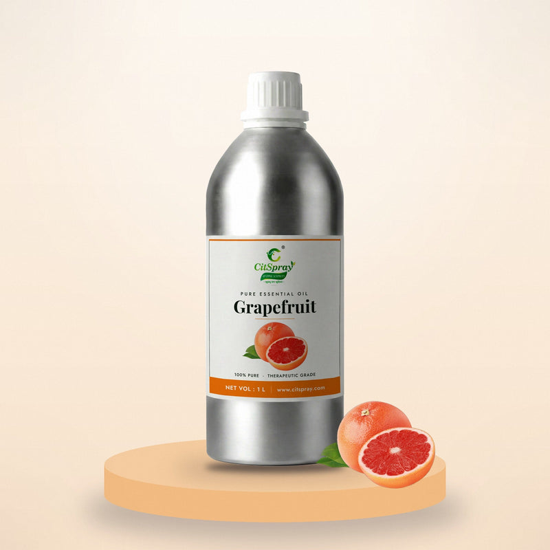 Grapefruit essential oil by CitSpray in a 1 litre aluminium bottle with grapefruit