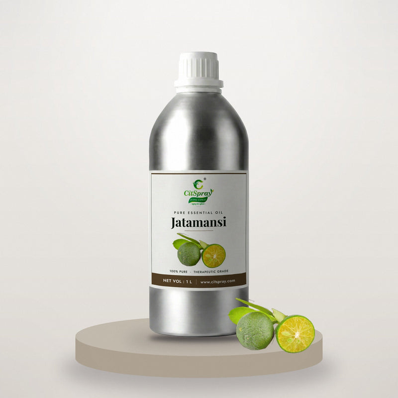 Jatamansi essential oil by CitSpray in a 1 litre aluminium bottle with jatamansi root