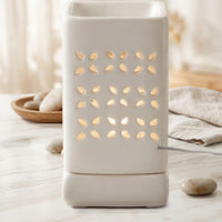 Leaf Grid Tower Electric Aroma Diffuser - White (10x19cm) - CitSpray thumbnail 1