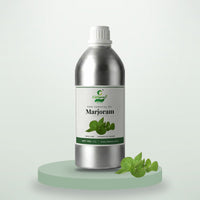 Marjoram essential oil by CitSpray in a 1 litre aluminium bottle with marjoram leaves thumbnail 1