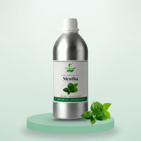 Mentha essential oil by CitSpray in a 1 litre aluminium bottle with mint leaves thumbnail 1