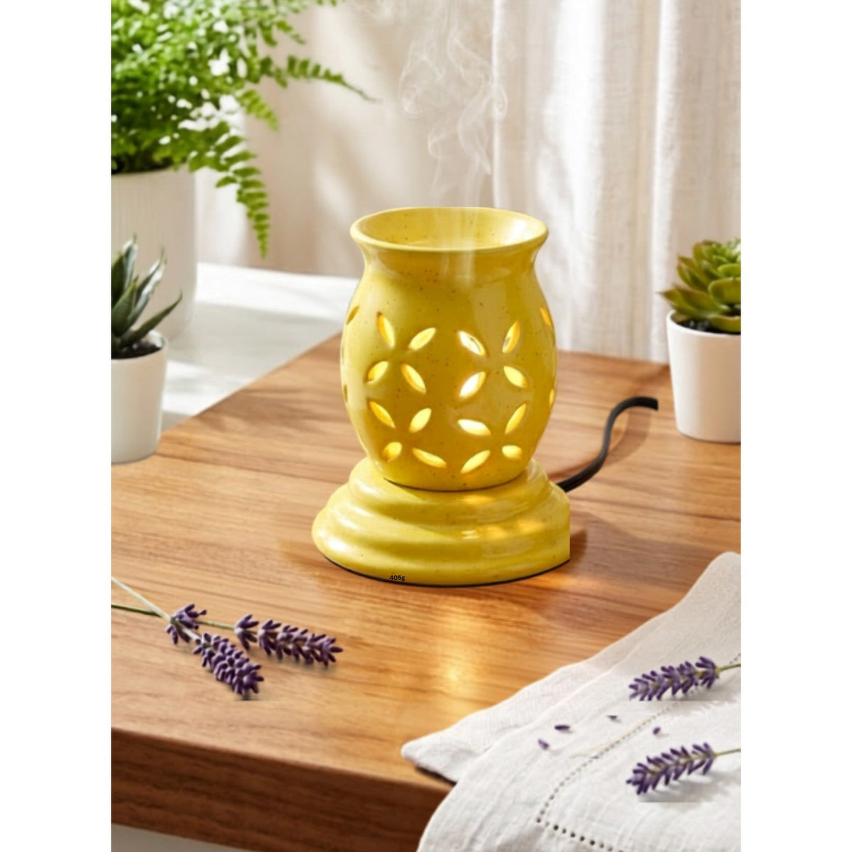 Oval-Cut Goblet Electric Aroma Diffuser - Yellow (11x12.6cm) - CitSpray