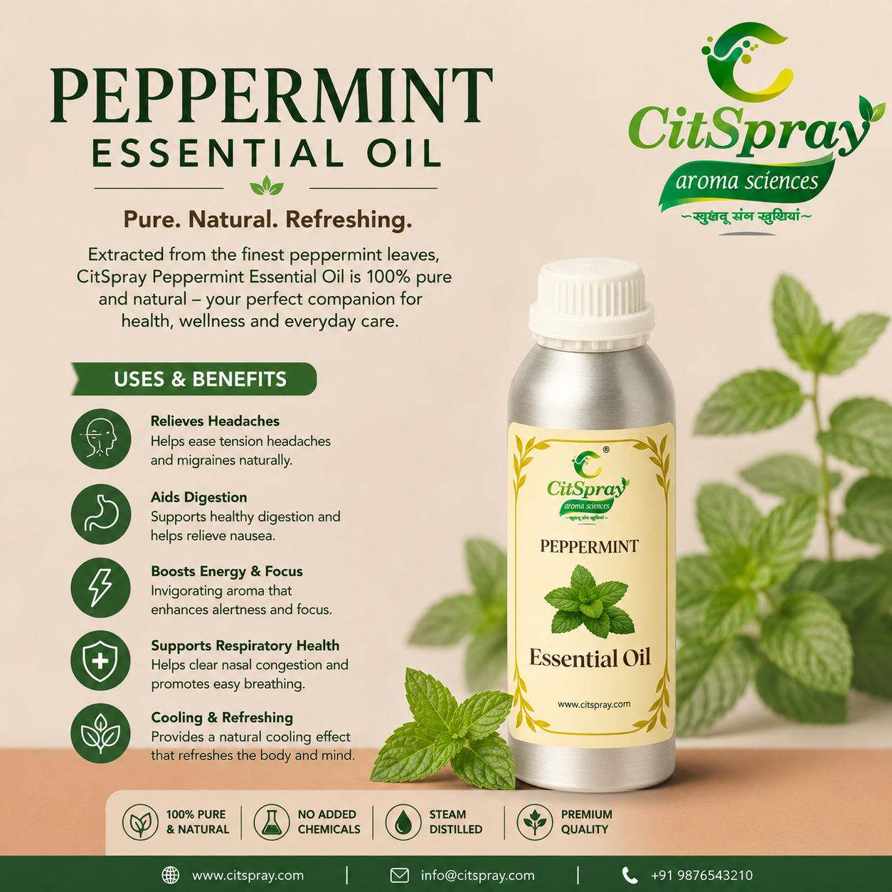 Peppermint Essential Oil – Headache Relief