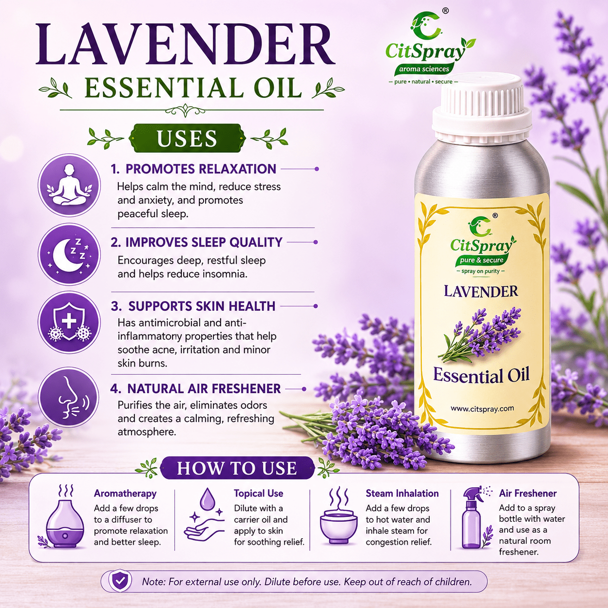 Pure Lavender Essential Oil - CitSpray