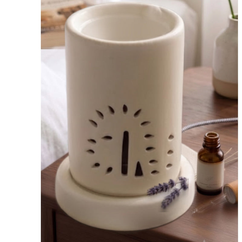 Radiant Flame Column Electric Aroma Diffuser - White (18x26cm) - CitSpray