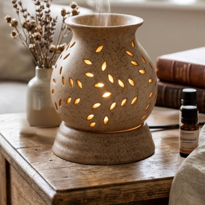 Rice-Grain Vase Electric Aroma Diffuser - Beige (10x22cm) - CitSpray