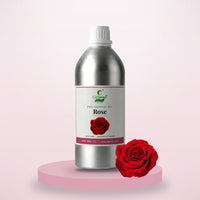Rose essential oil by CitSpray in a 1 litre aluminium bottle with rose petals thumbnail 1