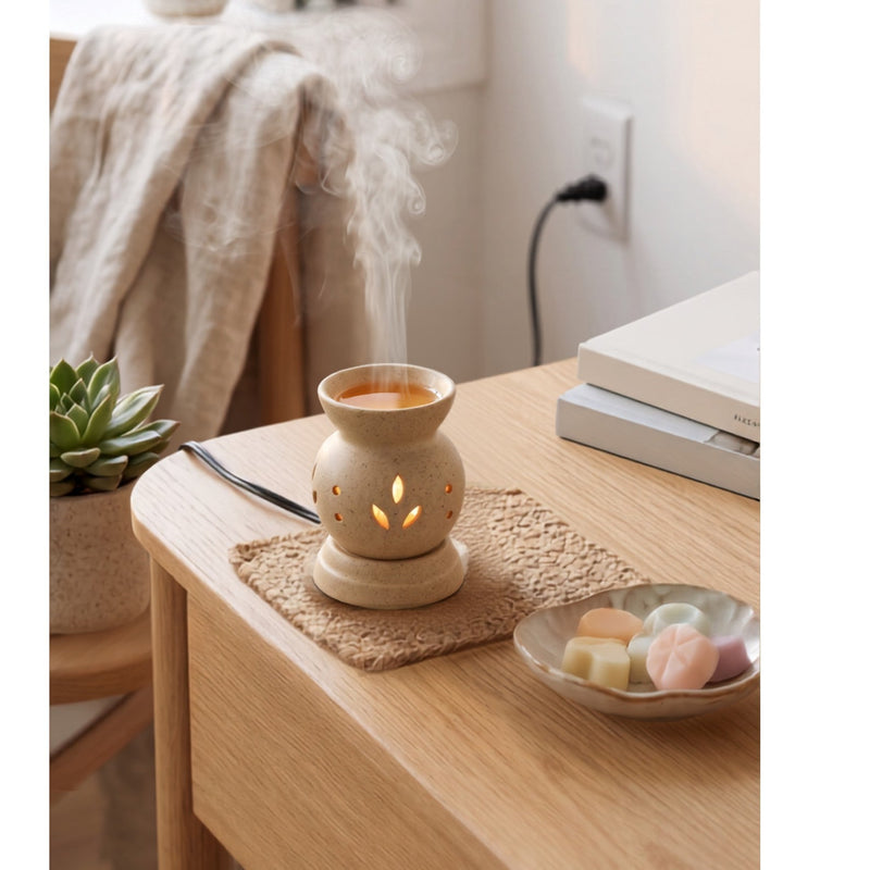Rosette Urn Electric Aroma Diffuser - Beige (10x11.5cm) - CitSpray