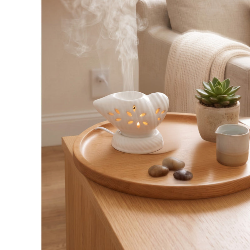 Scallop Shell Electric Aroma Diffuser - White (10x10cm) - CitSpray