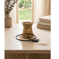 Scalloped Daisy Pedestal Electric Aroma Diffuser - Beige (9x10cm) - CitSpray thumbnail 1