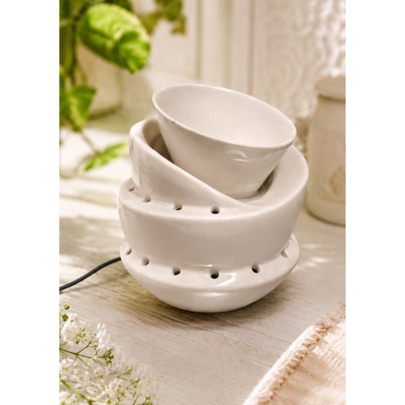 Stacked Bowls Electric Aroma Diffuser - White (9x15.7cm) - CitSpray