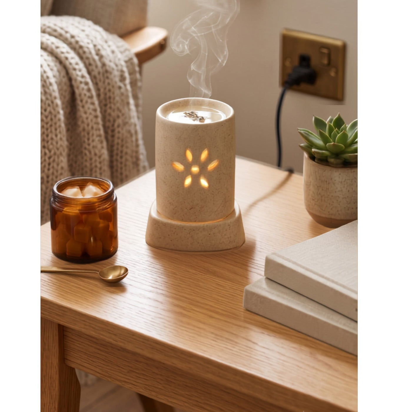 Sunburst Column Electric Aroma Diffuser - White (9x9x12.5cm) - CitSpray