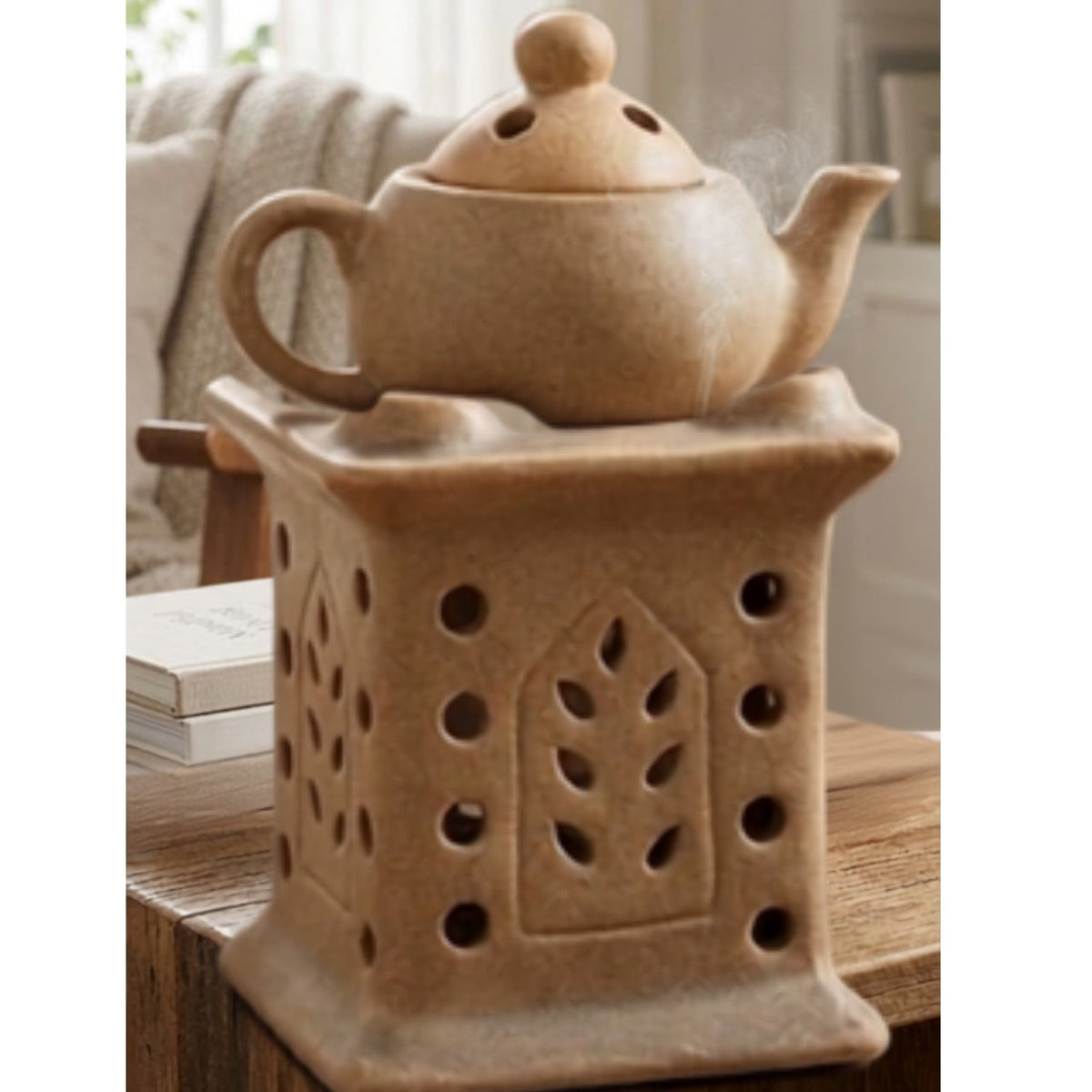 Teapot Lantern Electric Aroma Diffuser - Beige (11x11x20.9cm) - CitSpray
