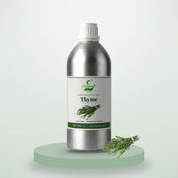 Thyme essential oil by CitSpray in a 1 litre aluminium bottle with thyme sprigs thumbnail 1