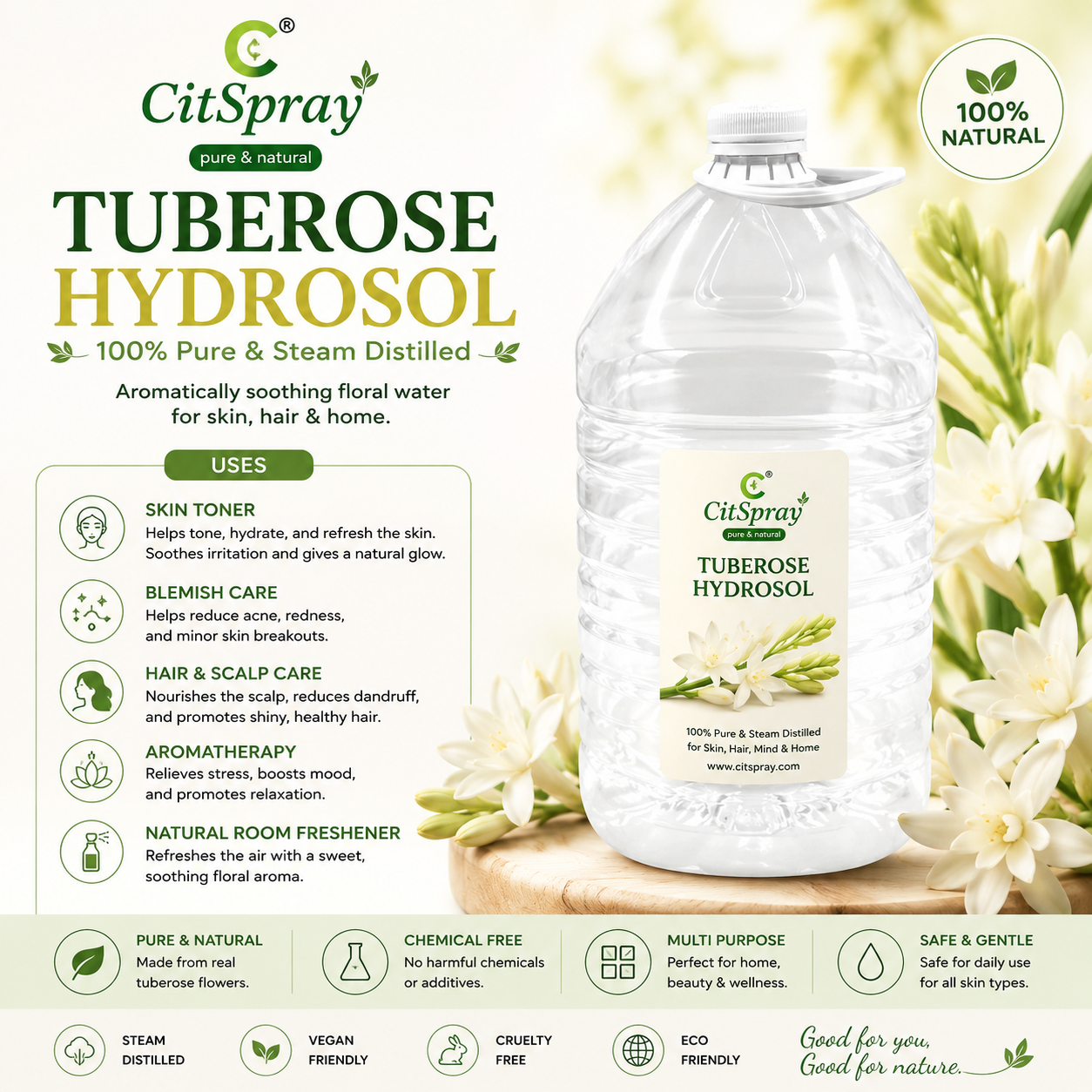 Tuberose Hydrosol – Skin Hydration
