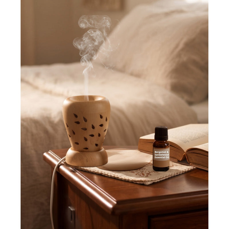 Turned Wood Goblet Electric Aroma Diffuser - Wooden (7x11cm) - CitSpray
