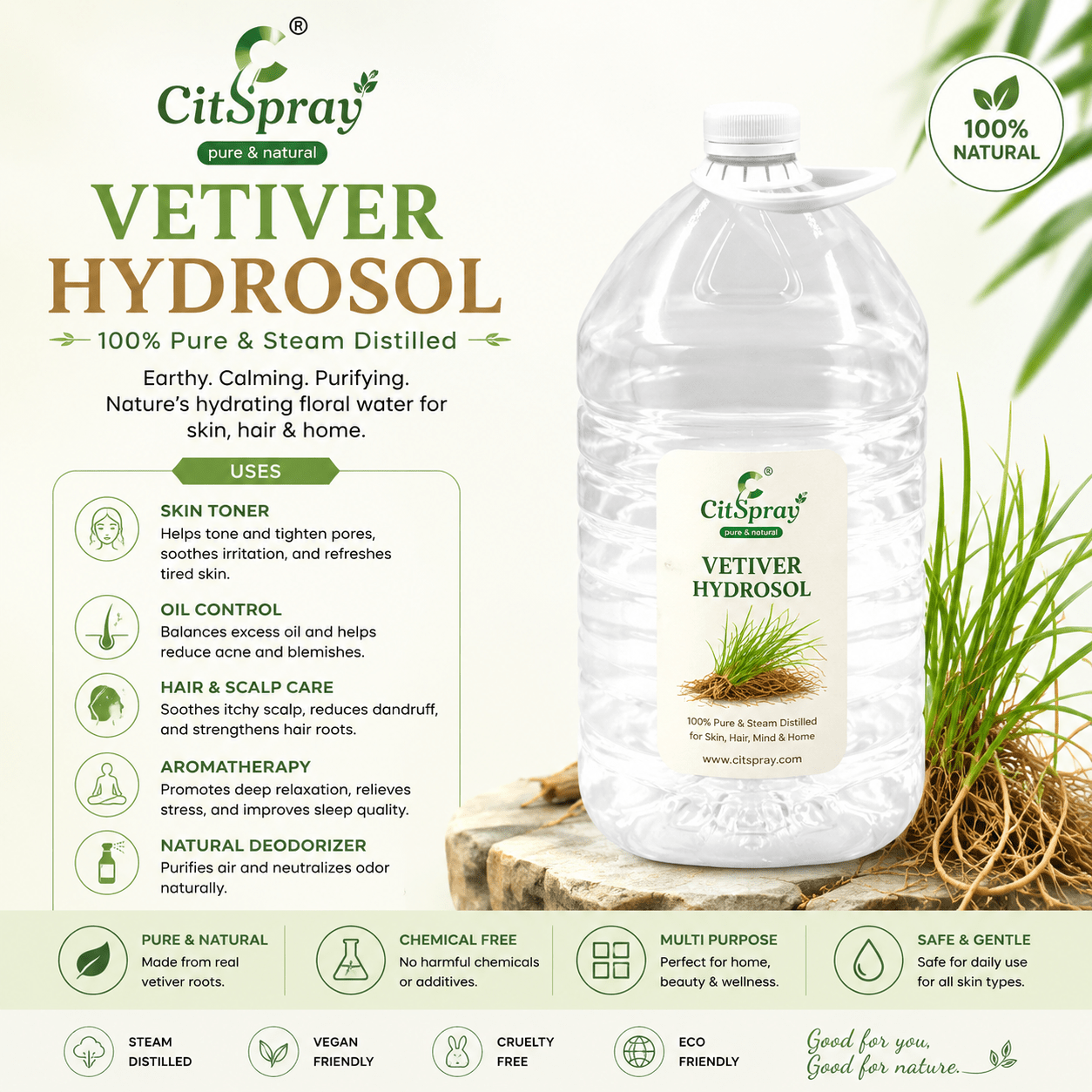 Vetiver Hydrosol – Cooling - CitSpray