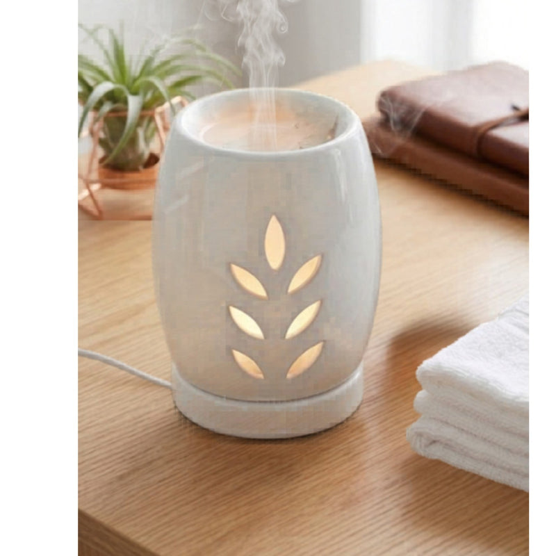 Wheat Drum Electric Aroma Diffuser - White (9.2x14.7cm) - CitSpray