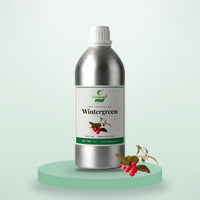 Wintergreen essential oil by CitSpray in a 1 litre aluminium bottle with wintergreen leaves thumbnail 1