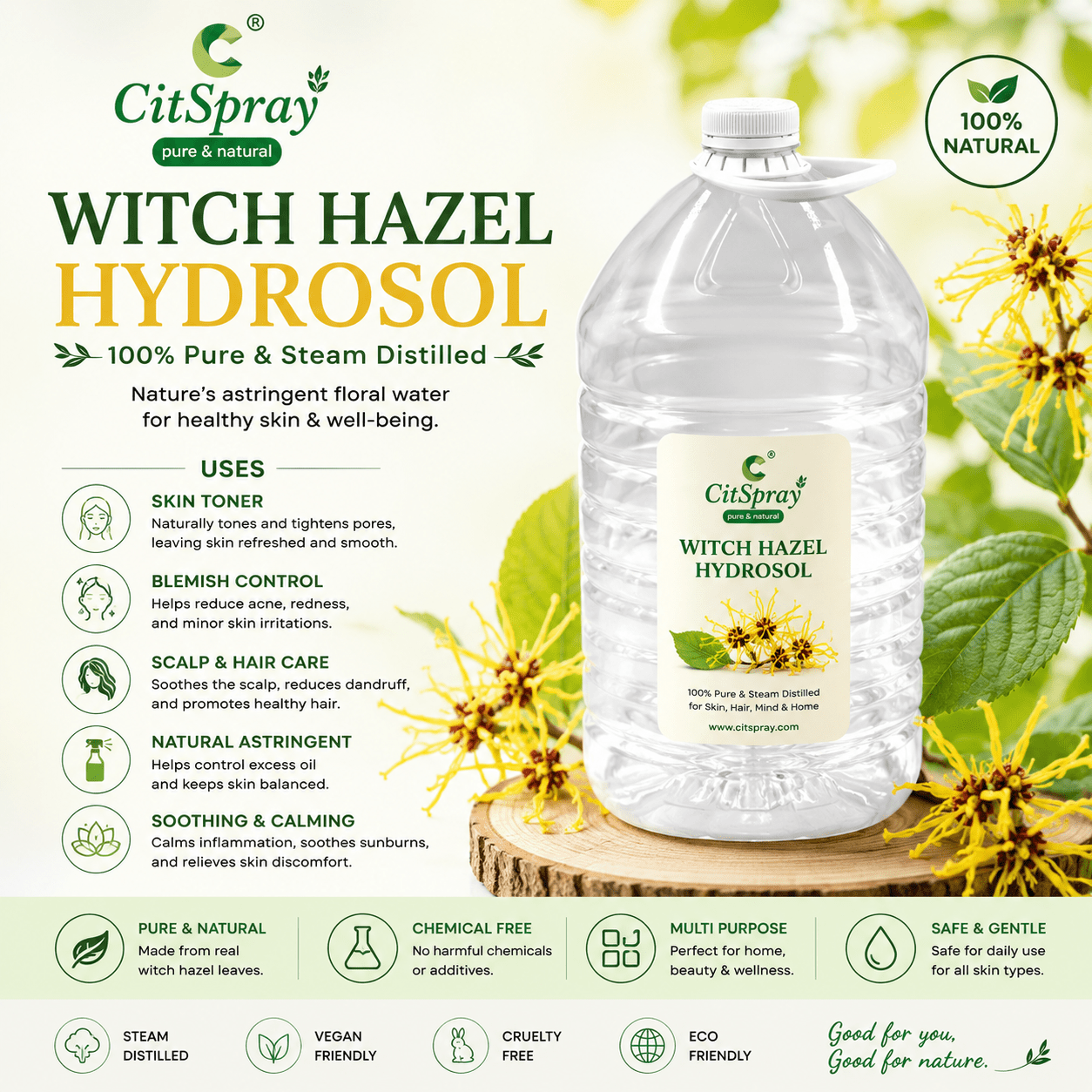 Witch Hazel Hydrosol – Skin Toning - CitSpray