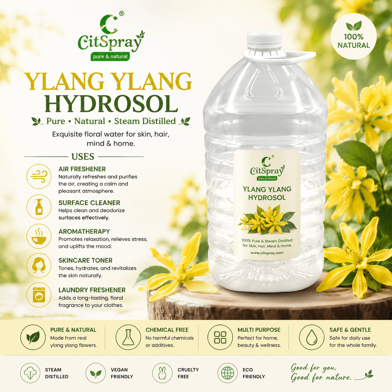 Ylang Ylang Hydrosol – Emotional Balance - CitSpray